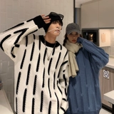 Ретро демисезонный свитер для влюбленных, дизайнерский лонгслив в стиле хип-хоп, в американском стиле, оверсайз, тренд сезона