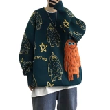 Демисезонный мультяшный трендовый трикотажный свитер для влюбленных для отдыха, оверсайз, подходит для подростков, круглый воротник