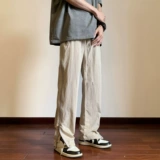 Мужские летние трендовые ретро штаны с молнией для отдыха, оверсайз, в американском стиле, свободный прямой крой