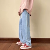 Черные джинсы, летние штаны, подходит для подростков, оверсайз, свободный крой