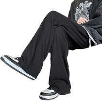 Black Western Pants Men 2024 Spring Autumn Season New Tide Cards 100 Hitch Loose Straight Drum Pants Broadleg Big Code Casual Pants