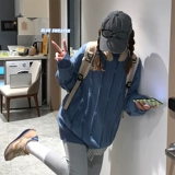 Ретро демисезонный свитер для влюбленных, дизайнерский лонгслив в стиле хип-хоп, в американском стиле, оверсайз, тренд сезона