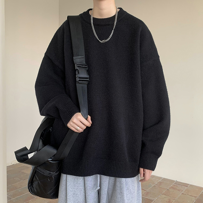 Japanese Retro Lazy Style Sweater for Men, Summer Trendy Brand, High Street Versatile Couple Tops, High-End Inner Layer Base Shirt Japanese Retro Lazy Style Sweater for Men, Summer Trendy Brand, High Street Versatile Couple Tops, High-End Inner Layer Base Shirt
