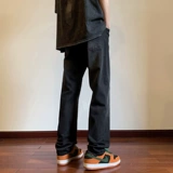 V37 Черные джинсы, эластичные приталенные штаны, в американском стиле, свободный прямой крой