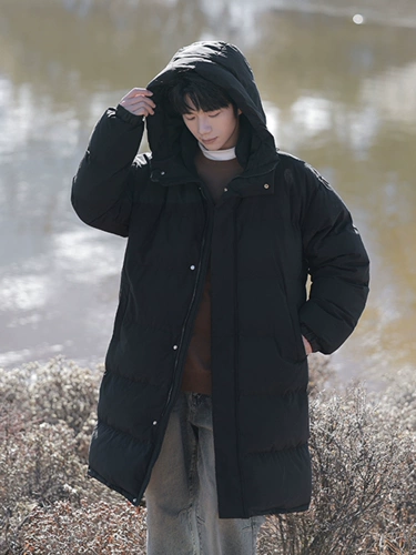 Мужской длинный зимний пуховик, утепленная куртка, в американском стиле, средней длины, большой размер, подходит для подростков