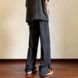 Мужские летние трендовые ретро штаны с молнией для отдыха, оверсайз, в американском стиле, свободный прямой крой