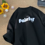 Белая летняя ретро футболка для отдыха для школьников, в американском стиле, короткий рукав, оверсайз