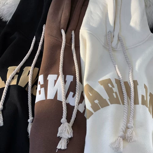 Утепленная утепленная толстовка, толстовка с капюшоном, парная одежда для влюбленных, куртка, в американском стиле, оверсайз