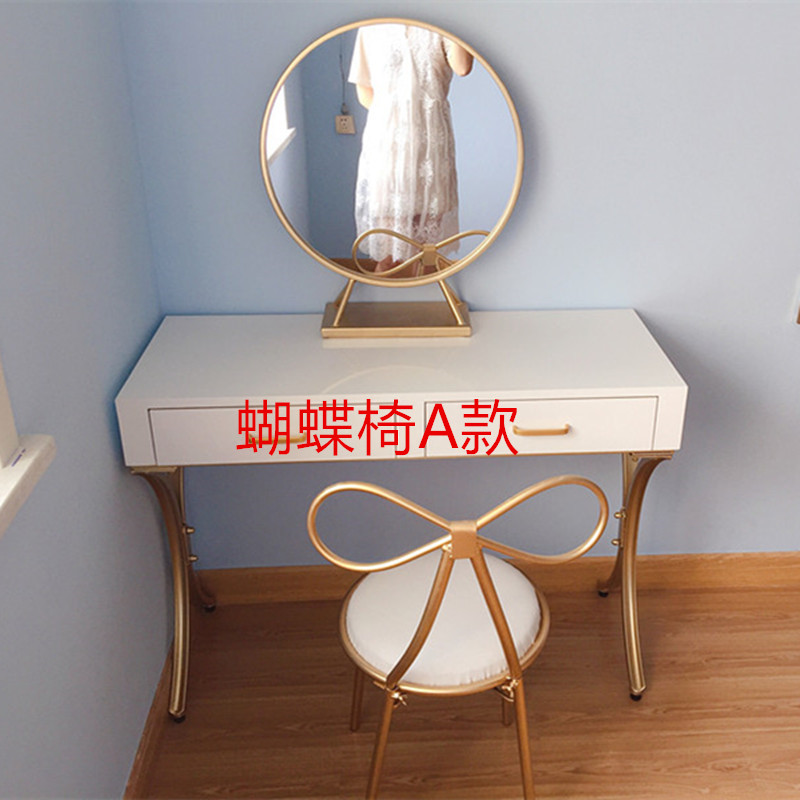 Bàn trang điểm Bắc Âu căn hộ nhỏ phòng ngủ mini công chúa sắt rèn đơn giản lưu trữ màu trắng tủ bay cửa sổ bàn trang điểm - Bàn bàn gỗ tròn