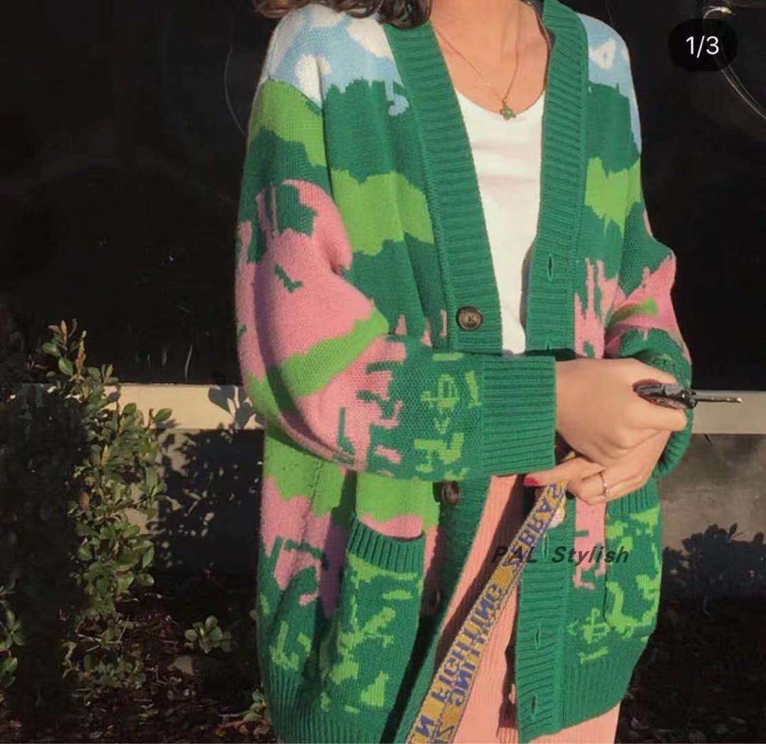 GOLF WANG LANDSCAPE CARDIGAN 花色毛衣男 