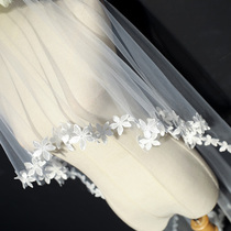 Bride veil short wedding headdress accessories lace wedding veil new Korean style 2019 new simple flowers