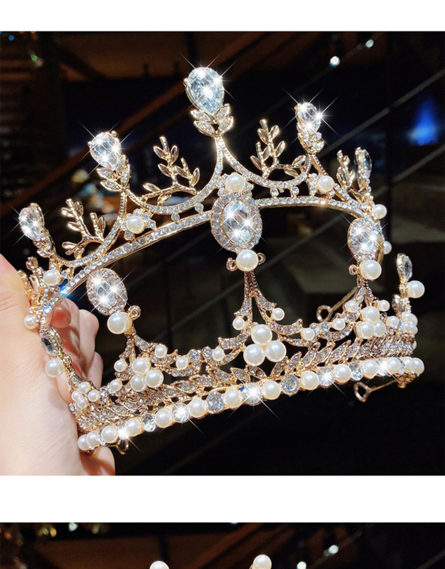 Tocado De Corona De Princesa Niños Niñas Bebé Diadema De Cristal De Corona Grande display picture 3