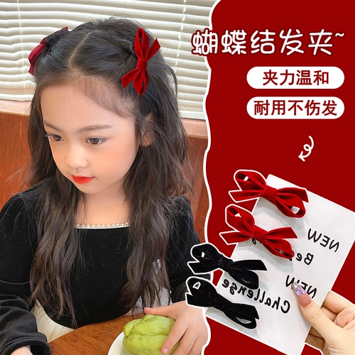 Черные высококлассные детские шпильки для волос с бантиком, аксессуар для волос, заколка для волос, популярно в интернете, 2022