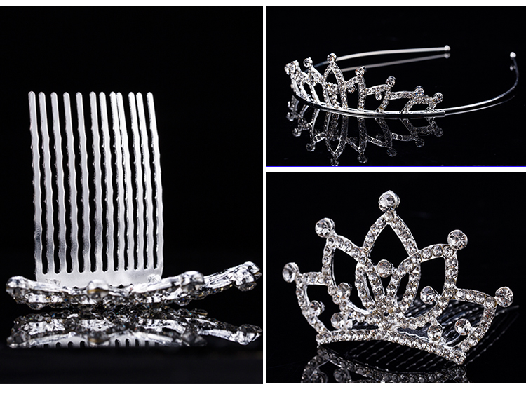 Trẻ em Hàn Quốc mũ món quà sinh nhật thiết lập công chúa vương miện rhinestone vương miện headband cô gái kẹp tóc chải tóc phụ kiện tóc