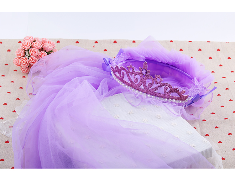 Công chúa mạng che mặt trẻ em Hàn Quốc mũ dễ thương vương miện vương miện cô gái nhỏ tóc phụ kiện headband cô gái vòng hoa đồ cột tóc scrunchies