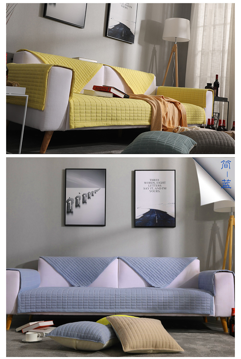 mùa Bắc Âu trượt đệm sofa đệm vải nhà sofa bìa da phổ quát đặt đầy đủ khăn bông tối giản hiện đại - Ghế đệm / đệm Sofa ghế đệm phòng ngủ