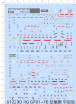 Up to model RG RX-78 GP01 FB up to Test Machine 1 special water patch (61220D)