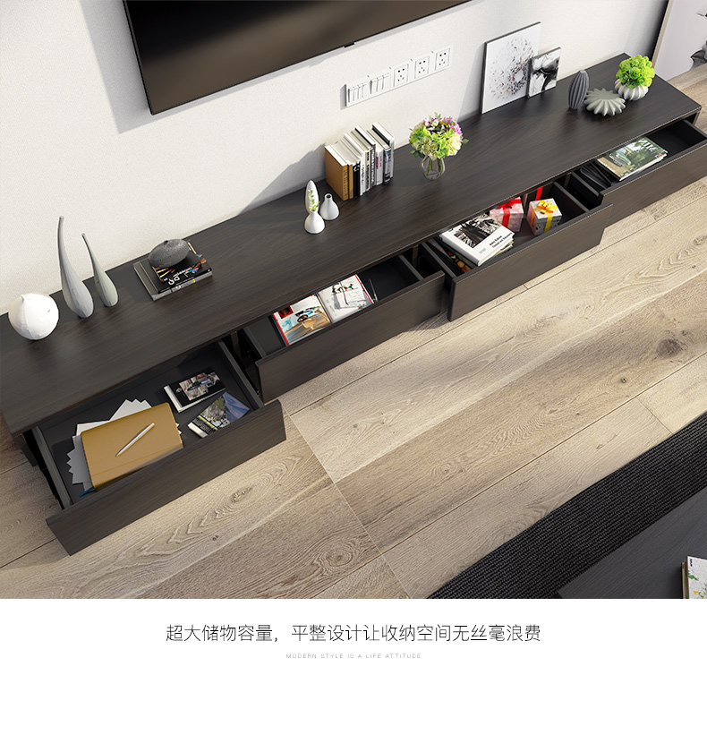 Tủ tivi Bắc Âu kết hợp bàn cà phê bộ bàn ghế căn hộ nhỏ mini hiện đại tối giản phòng khách gỗ rắn tủ tivi - Bộ đồ nội thất ghế sofa giá rẻ