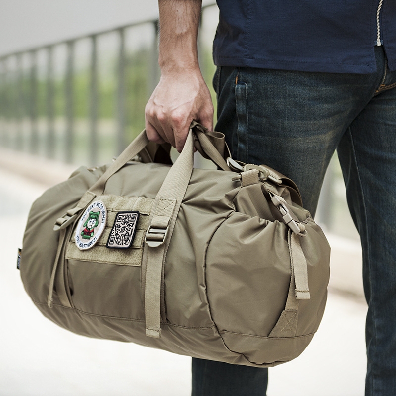 Zone 7 Puffer Folding Bucket Bag Outdoor Short Trip Travel Tactical Sports Lightweight Portable Crossbody Handbag
