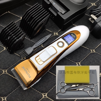 LCD display hair salon professional rechargeable hair clipper Ceramic knife Hair stylist electric push hair push