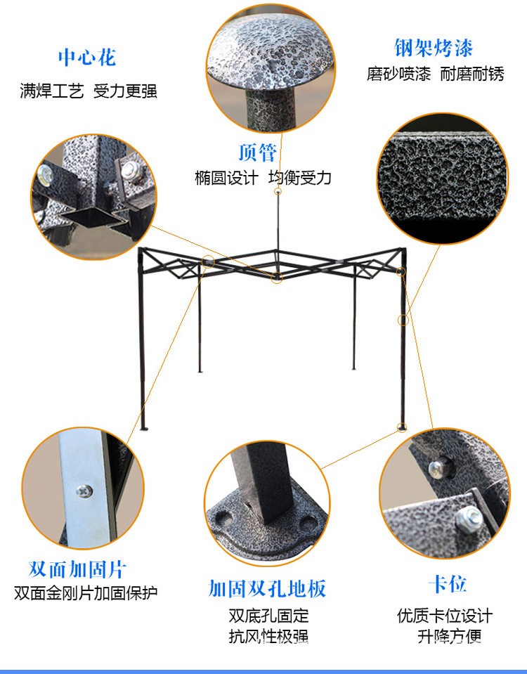 Lều quảng cáo tự động in mái hiên tùy chỉnh LOGO quầy hàng dù lớn đẩy bốn góc ô chống nắng mưa - Lều / mái hiên / phụ kiện lều cọc sắt cắm trại