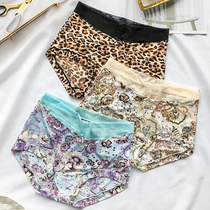 3-piece sexy hot BAO WEN Ice Silk smooth and comfortable high waist elastic mesh waist cotton crotch womens underwear