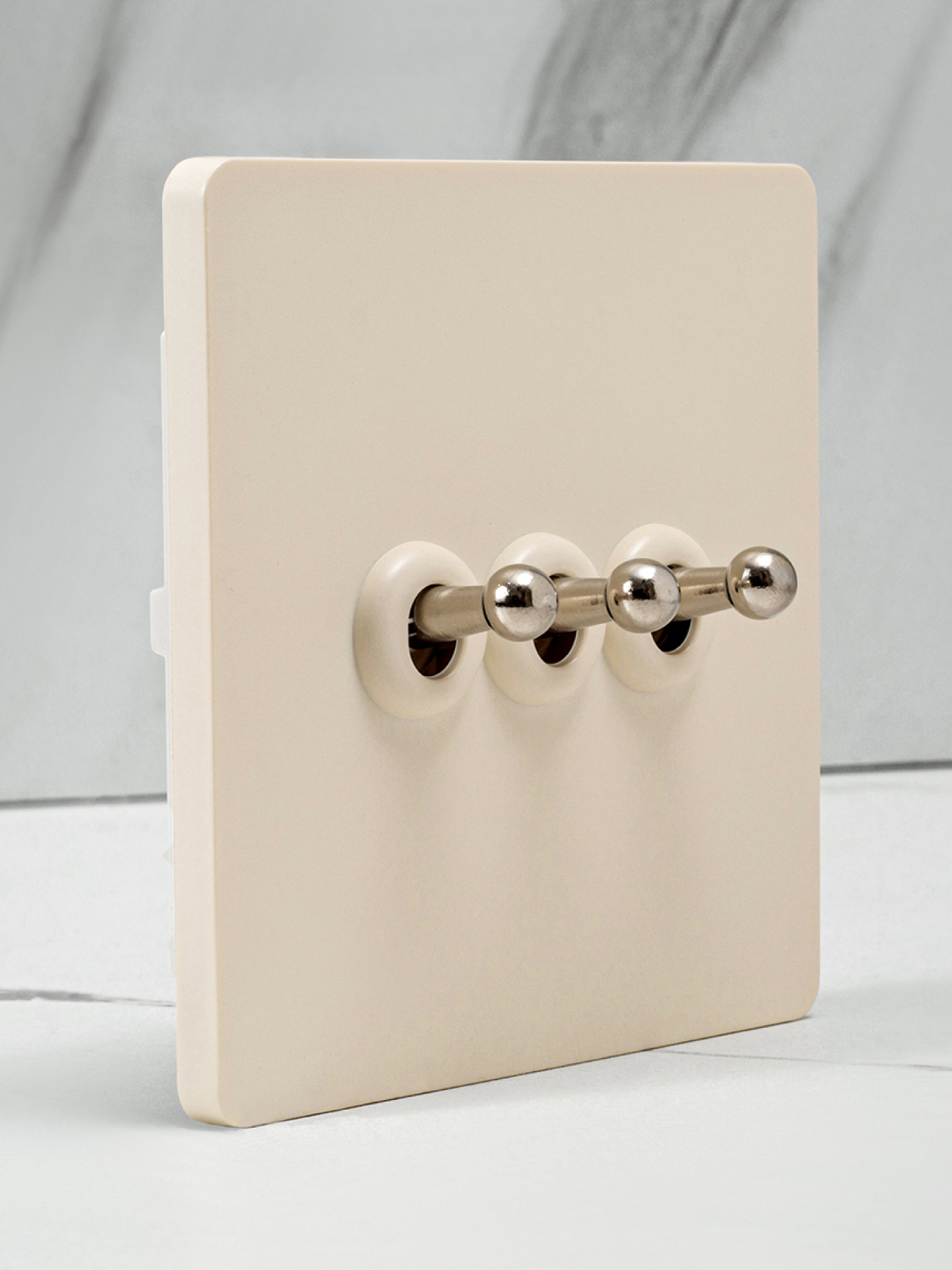 Pialt Silver Lever + Cream Style Brass Toggle Switch Suitable for Cocoa Cream/ Spring Rain Switch Socket