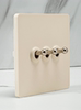 Pialt Silver Lever + Cream Style Brass Toggle Switch Suitable for Cocoa Cream/ Spring Rain Switch Socket
