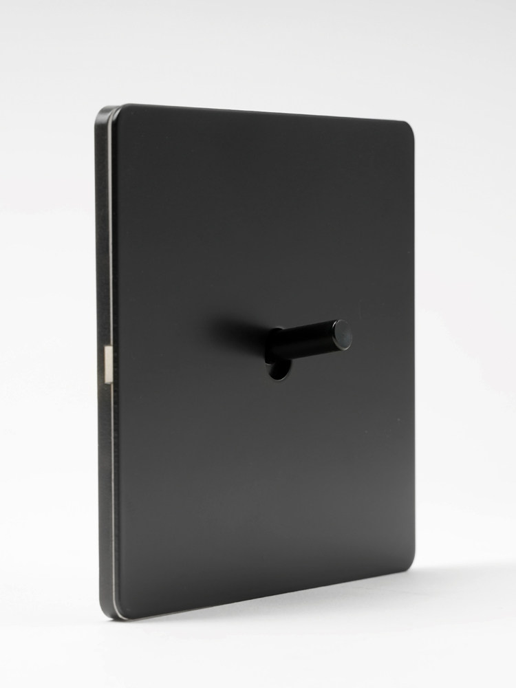 Pialt Black Short Lever Matte Household Switch Retro Toggle Switch Socket Panel Wall Concealed Single Switch