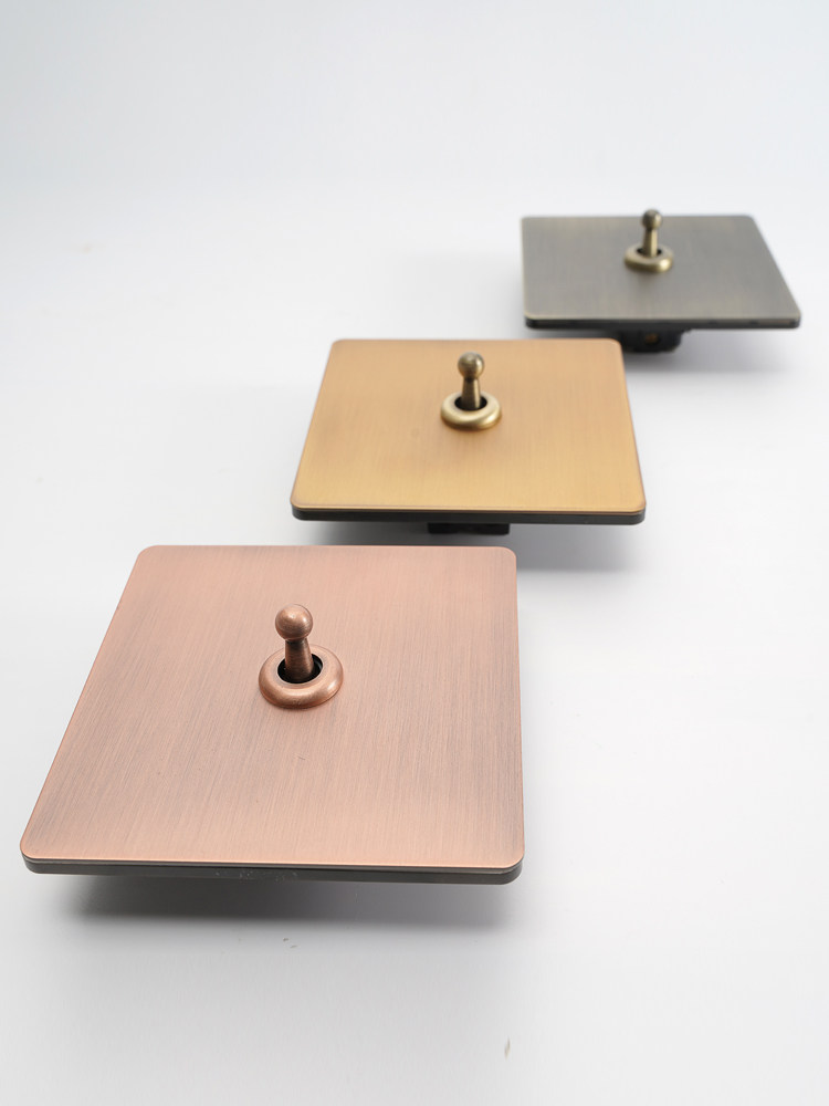 Pialt Stainless Steel Electroplated Antique Brass Brushed Antique-Style Vintage Brass Toggle Switch for Home Use