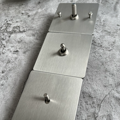 Pialt 86 рисунок из нержавеющей стали матовой выключатель для дома ретро -рычаг панели темная установка