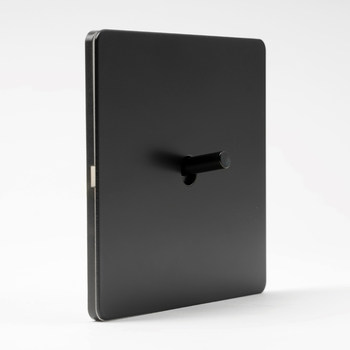 Pialt Black Short Lever Matte Household Switch Retro Toggle Switch Socket Panel Wall Concealed Single Switch