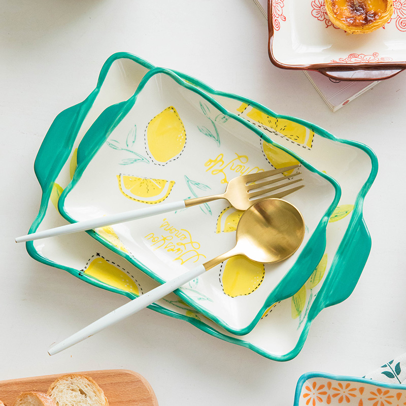 Fiji trent dish dish dish home ins web celebrity microwave tableware ceramic plate character lovely creative Japanese