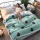Dày mùa thu ấm áp và mùa đông gia đình nhung san hô bốn tấm cashmere flannel luật Levin quilt mét giường 1.8m - Bộ đồ giường bốn mảnh