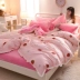 Dày mùa thu ấm áp và mùa đông gia đình nhung san hô bốn tấm cashmere flannel luật Levin quilt mét giường 1.8m - Bộ đồ giường bốn mảnh