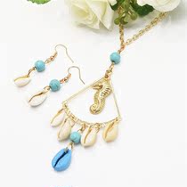 Bohemia ladies multi-layer necklace earrings resin beads necklace jewelry set