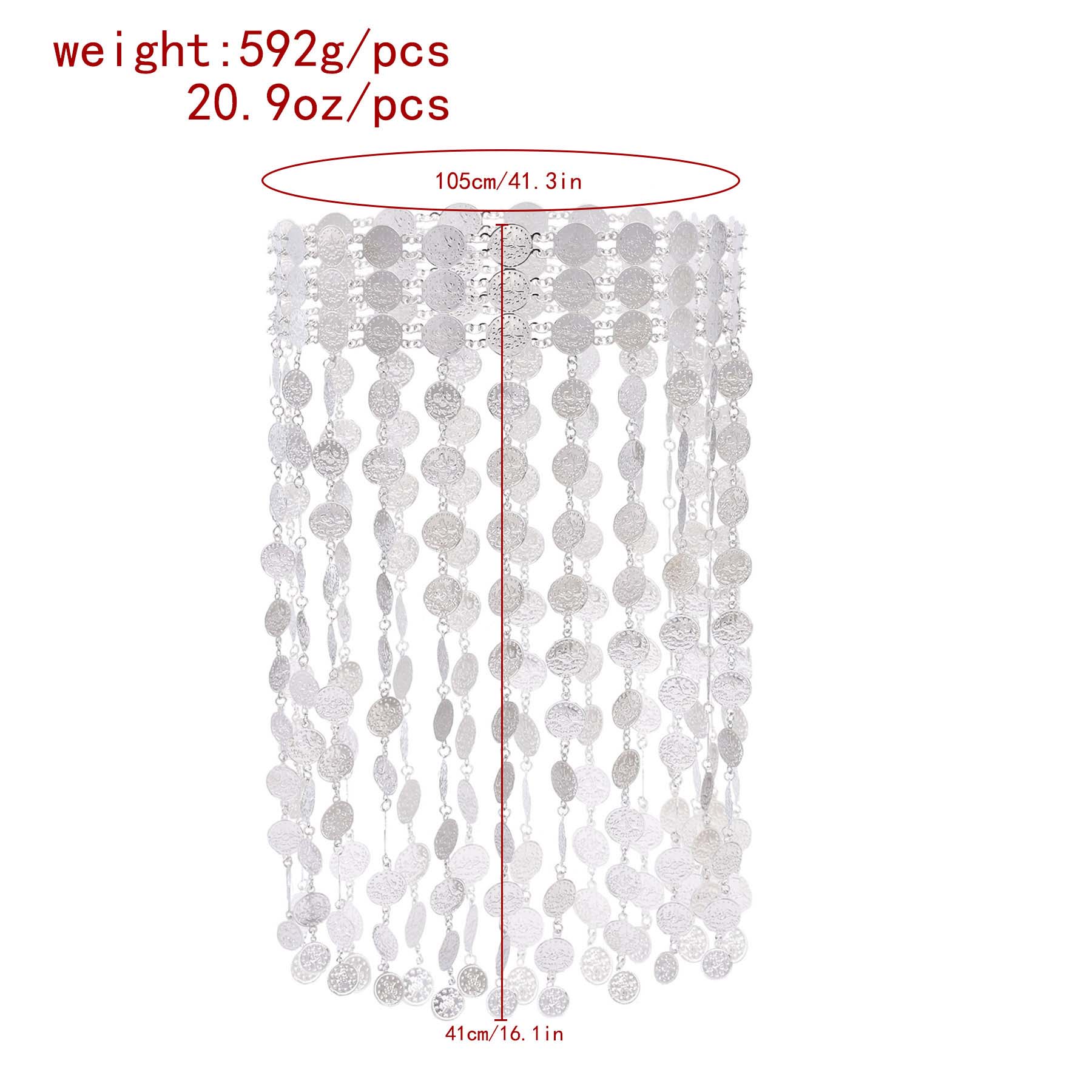 New Exotic Style Heavy Coin Long Tassel Waist Chain Malaysia Indonesia Punk Unisex New Year Festival Accessories — تصویر 1