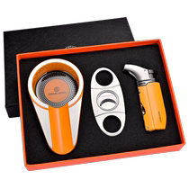 CIGARLOONG lighter ashtray cigar cutter set sharp cigar cutter double barrel straight lighter
