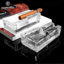 CIGARLOONG Cigar ashtray crystal home creative light luxury ashtray large diameter special cigarette trough