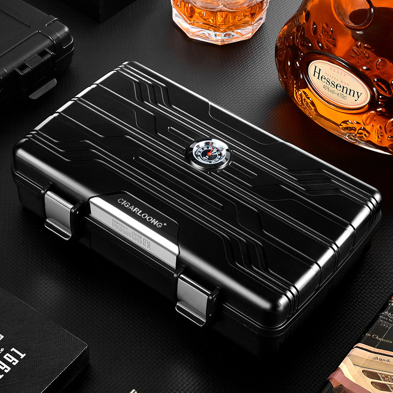 CIGARLOONG EGGPLANT CIGAR CASE PORTABLE CIGAR CASE TRAVEL PORTABLE CIGAR MOISTURIZING BOX 10 CLOTHING