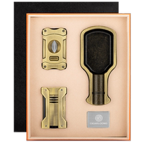 Tomato cigar smoking set sharp cigar cutter windproof straight-through lighter ashtray three-piece set CT-23LZ1