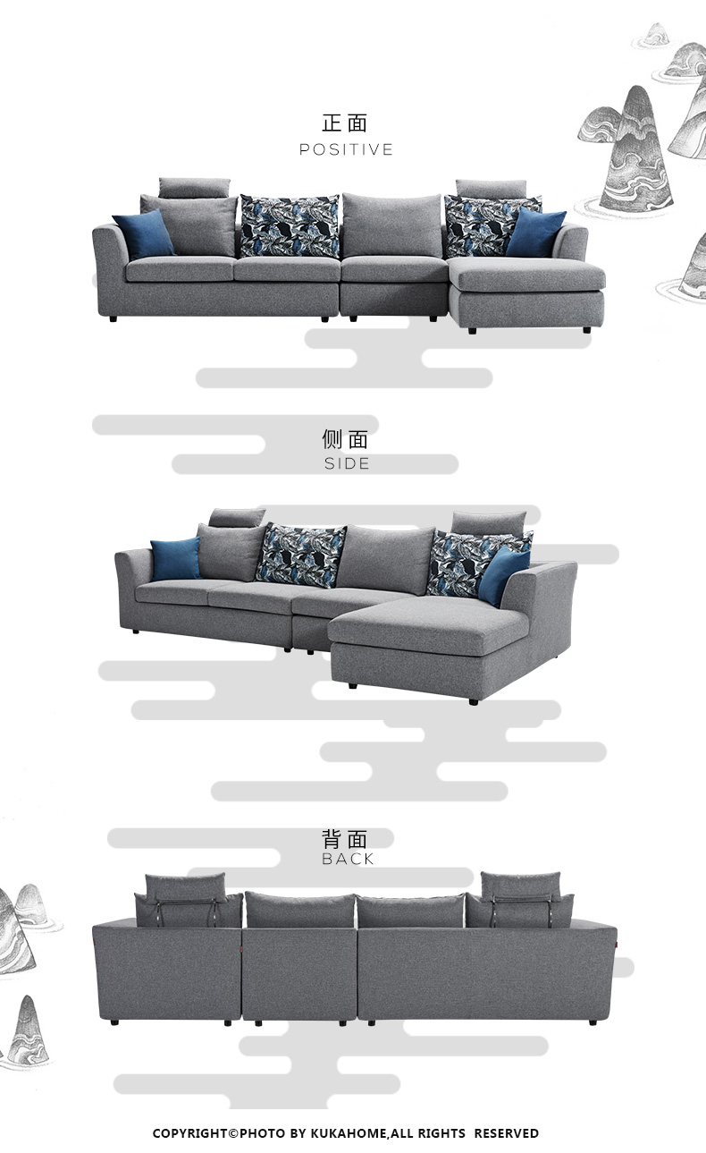 ! Gu Bắc Âu nhà tối giản sofa vải rửa được căn hộ nhỏ phòng khách gói kết hợp hiện đại 2053 - Ghế sô pha ghế sô pha đẹp