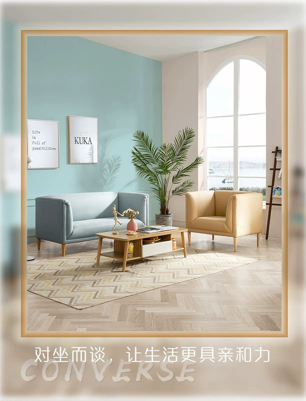 Gu Jiakuan Di đơn giản hiện đại Bắc Âu cao cấp nhỏ căn hộ sofa vải phòng khách kết hợp đồ nội thất DS.012 - Ghế sô pha
