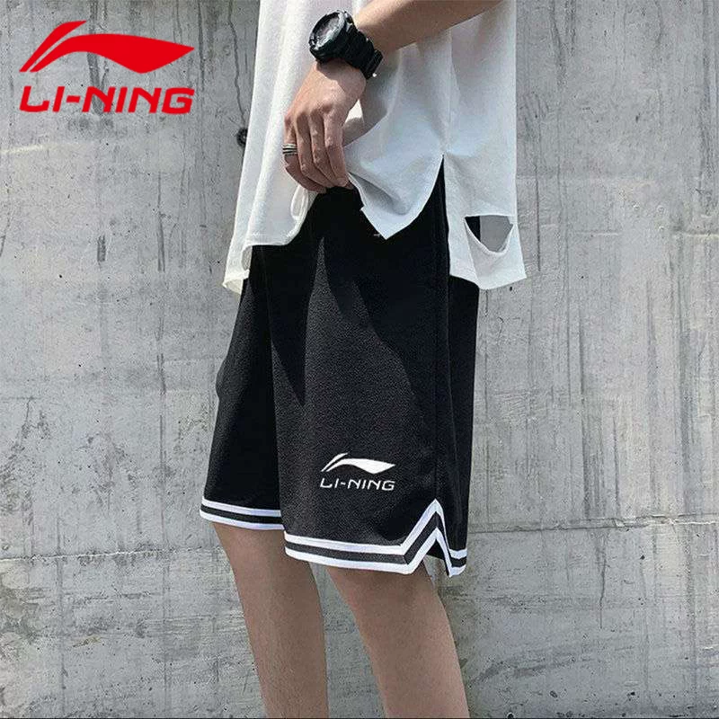 Li Ning, мужские шорты, баскетбольные тонкие дышащие штаны для зала для тренировки, американский стиль, для бега