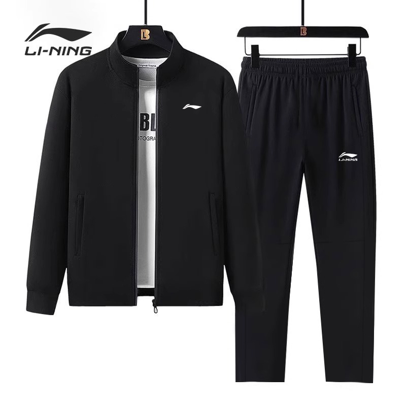 Li Ning Sports Suit Men's Spring and Autumn Genuine Two-Piece Set for Middle-Aged and Elderly Dads Casual Sweatshirt Set Casual Wear Li Ning Sports Suit Men's Spring and Autumn Genuine Two-Piece Set for Middle-Aged and Elderly Dads Casual Sweatshirt Set Casual Wear