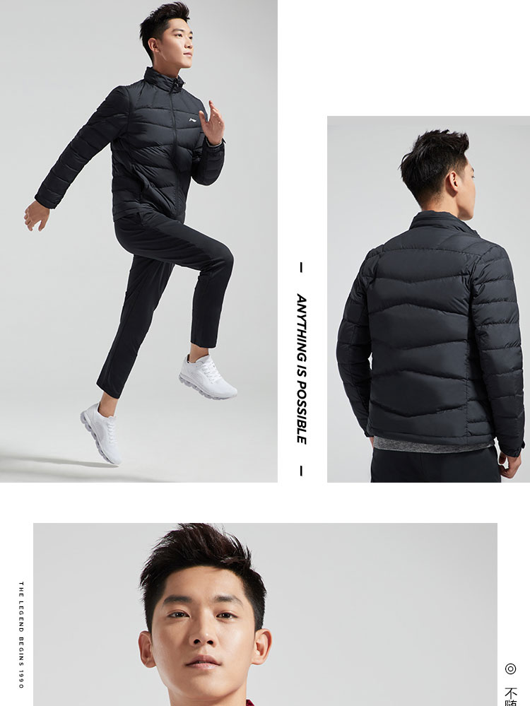 Li Ning down jacket nam 2018 thu đông mới chạy bóng rổ ngắn phần mỏng áo ấm thể thao - Thể thao xuống áo khoác áo phao nam hàng hiệu
