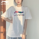 Li Ning, летняя хлопковая быстросохнущая брендовая спортивная футболка с коротким рукавом для отдыха, цвет, короткий рукав, большой размер, оверсайз