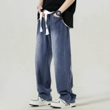 Мужские летние тонкие джинсы, штаны, в американском стиле, свободный крой