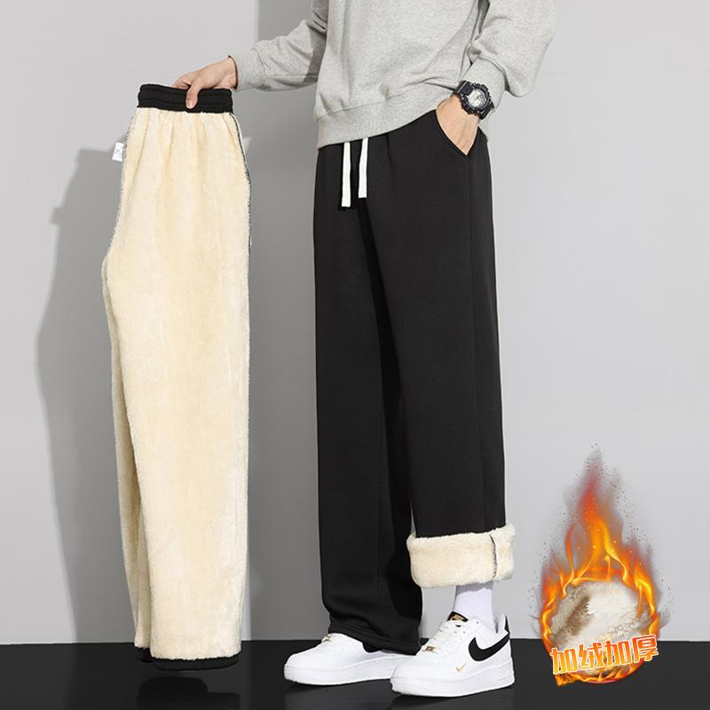 Men's Lamb Wool Pants Autumn and Winter 2026 New Fleece-Lined Warm Cotton Pants Casual Straight-Leg Sweatpants Men's Lamb Wool Pants Autumn and Winter 2026 New Fleece-Lined Warm Cotton Pants Casual Straight-Leg Sweatpants