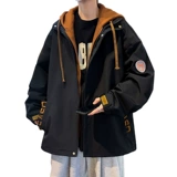 Комплект, осенняя демисезонная куртка для отдыха с капюшоном, подходит для подростков, оверсайз